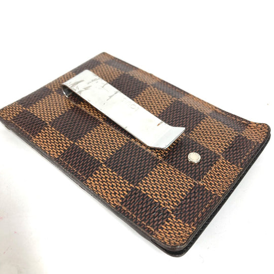 LOUIS VUITTON Card Case N61209 Damier canvas Brown Damier Porte Cartes Pance Women Used Authentic