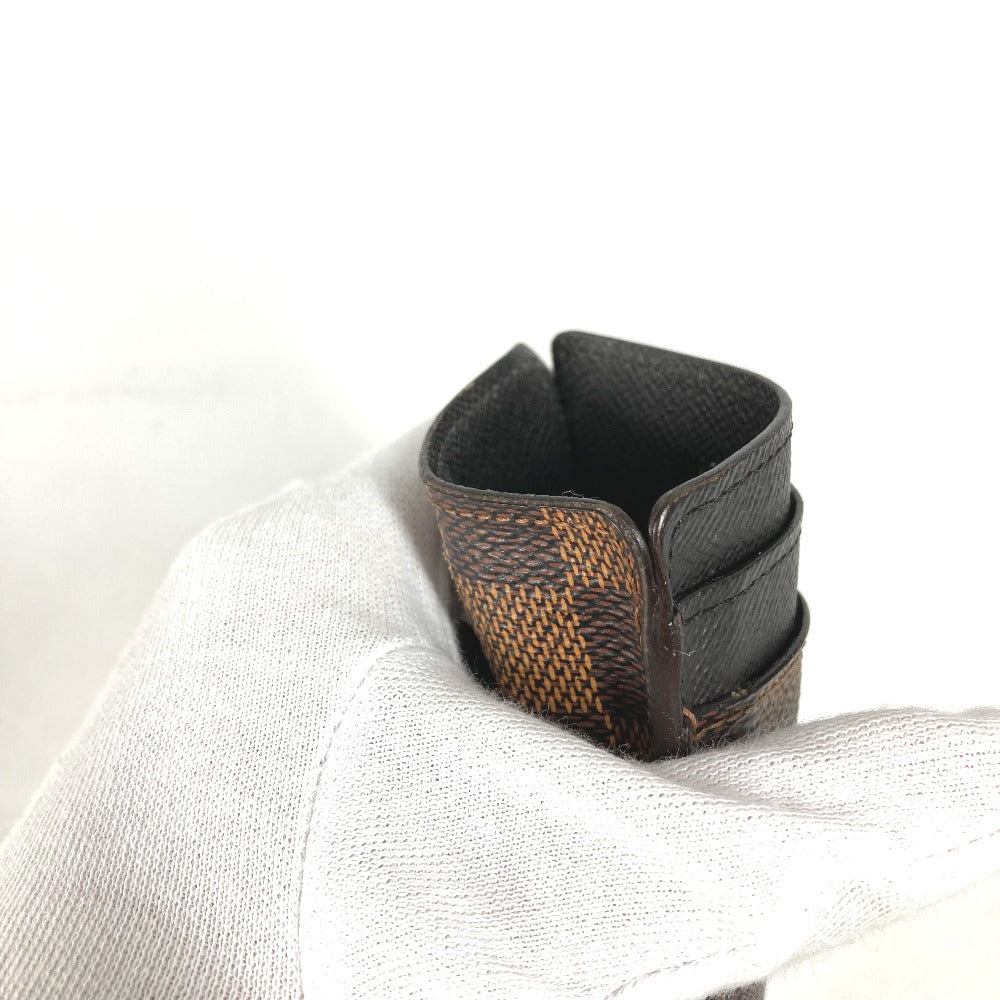 LOUIS VUITTON Card Case N61209 Damier canvas Brown Damier Porte Cartes Pance Women Used Authentic