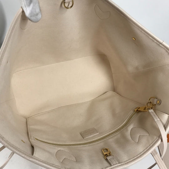 LOUIS VUITTON Tote Bag M46516 Monogram Ann Platt Leather beige Monogram Ann Platt Neverfull MM Women Used Authentic