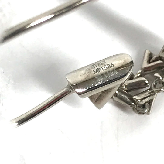 LOUIS VUITTON Earring MP1536 metal Silver Accessories Petite Essential V Women Used Authentic