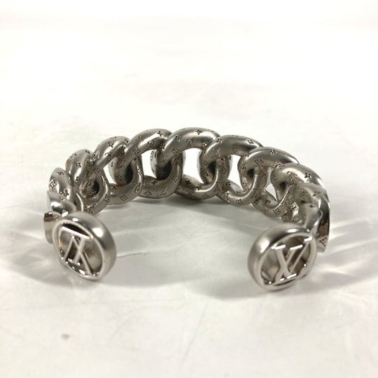 LOUIS VUITTON Bangle MP3011 metal Silver Bracelet LV Links mens Used Authentic