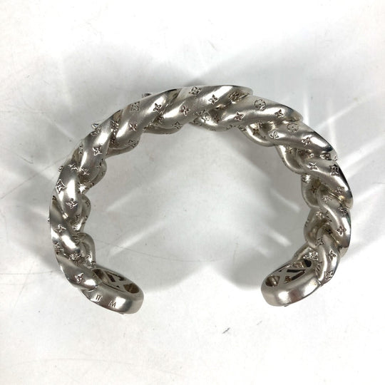 LOUIS VUITTON Bangle MP3011 metal Silver Bracelet LV Links mens Used Authentic