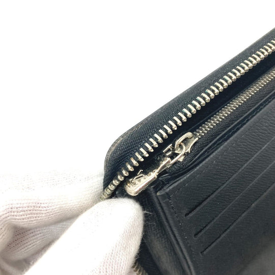 LOUIS VUITTON Long Wallet Purse M30056 Taiga Leather black Zippy Organizer NM mens Used Authentic