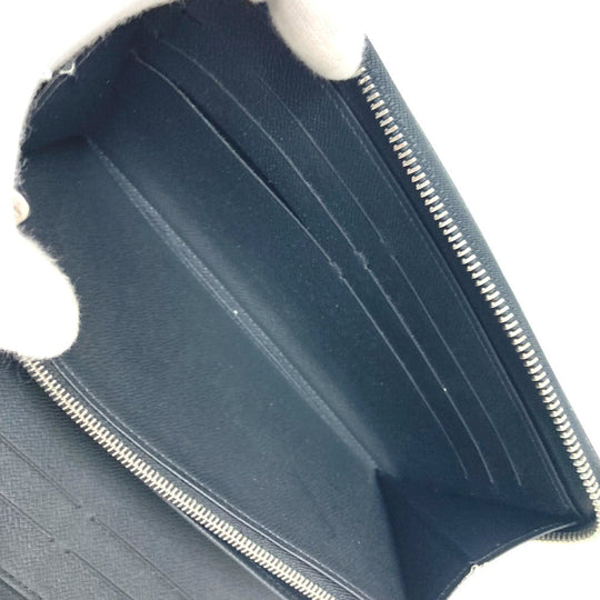 LOUIS VUITTON Long Wallet Purse M30056 Taiga Leather black Zippy Organizer NM mens Used Authentic