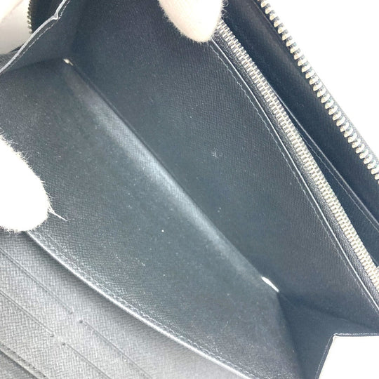 LOUIS VUITTON Long Wallet Purse M30056 Taiga Leather black Zippy Organizer NM mens Used Authentic