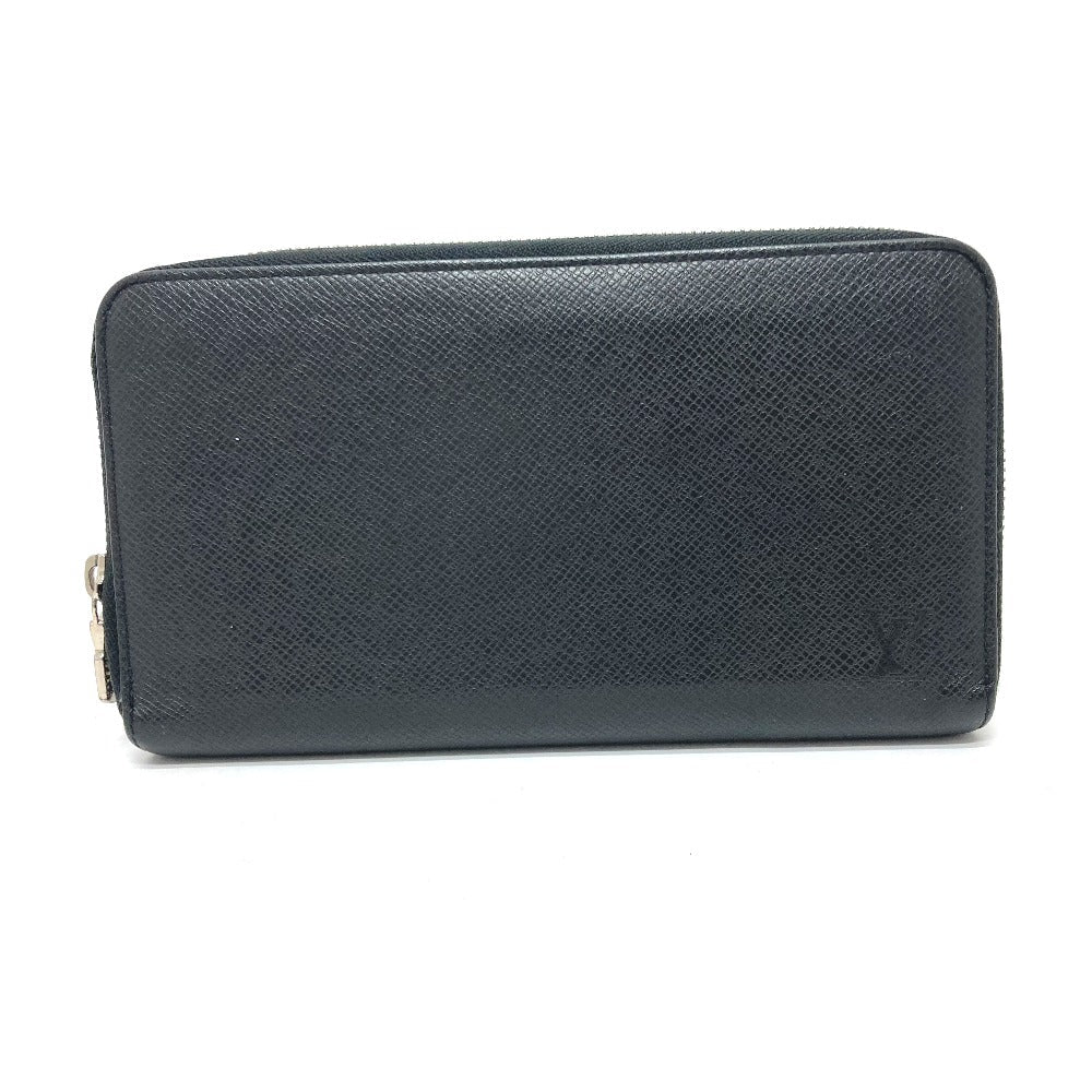 LOUIS VUITTON Long Wallet Purse M30056 Taiga Leather black Zippy Organizer NM mens Used Authentic