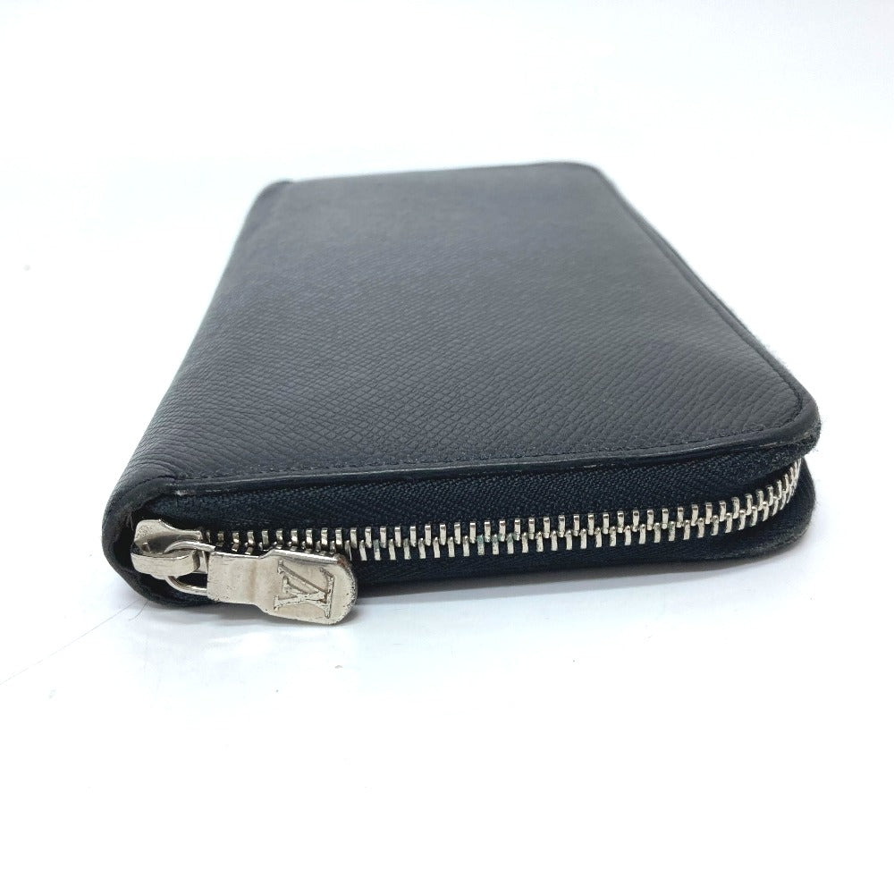 LOUIS VUITTON Long Wallet Purse M30056 Taiga Leather black Zippy Organizer NM mens Used Authentic