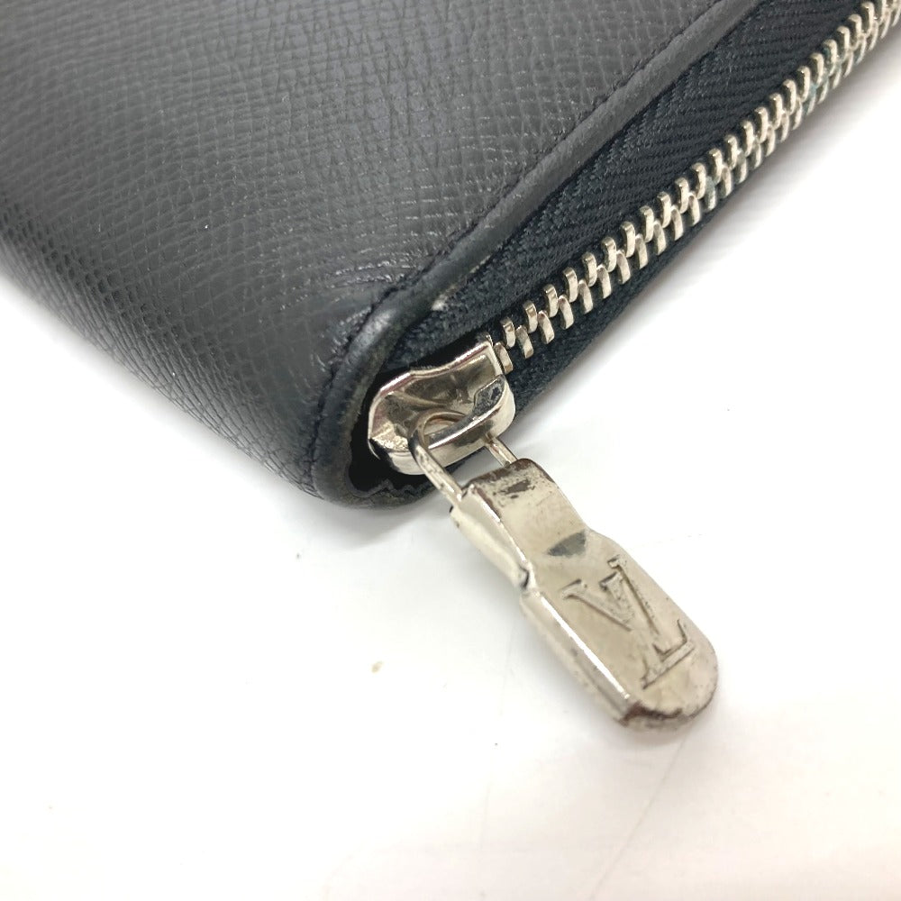 LOUIS VUITTON Long Wallet Purse M30056 Taiga Leather black Zippy Organizer NM mens Used Authentic