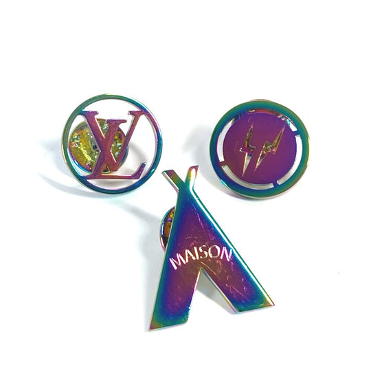 LOUIS VUITTON Brooch MP1859 metal multicolor Fragment collaboration Eclipse Pin Brooch 3-piece set mens Used Authentic