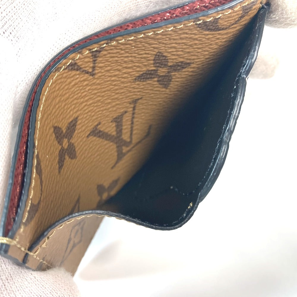 LOUIS VUITTON Card Case M83691 Monogram reverse canvas Brown Monogram reverse Porto cult  Simple Women Used Authentic