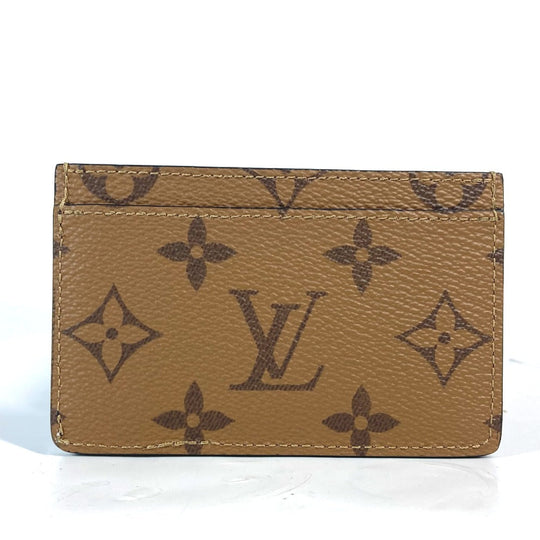 LOUIS VUITTON Card Case M83691 Monogram reverse canvas Brown Monogram reverse Porto cult  Simple Women Used Authentic