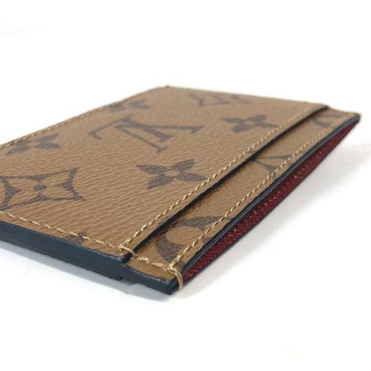 LOUIS VUITTON Card Case M83691 Monogram reverse canvas Brown Monogram reverse Porto cult  Simple Women Used Authentic