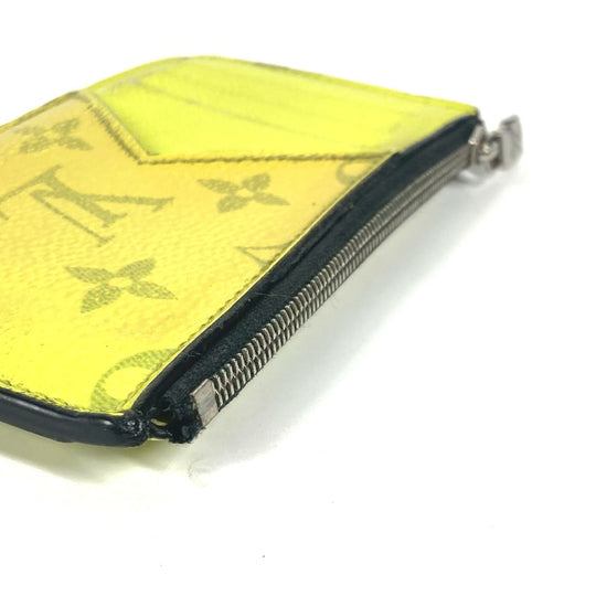 LOUIS VUITTON Coin case M30950 Taiga Leather, Monogram Canvas yellow Taigalama Coin card holder mens Used Authentic