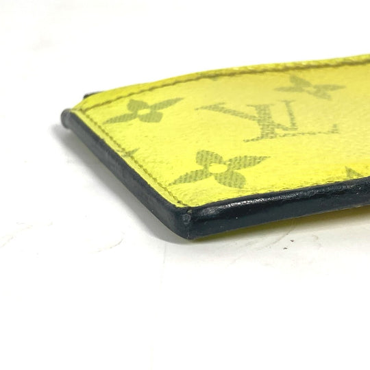 LOUIS VUITTON Coin case M30950 Taiga Leather, Monogram Canvas yellow Taigalama Coin card holder mens Used Authentic