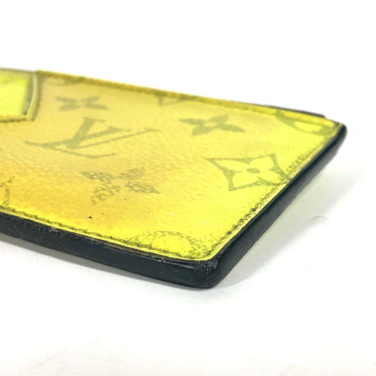 LOUIS VUITTON Coin case M30950 Taiga Leather, Monogram Canvas yellow Taigalama Coin card holder mens Used Authentic