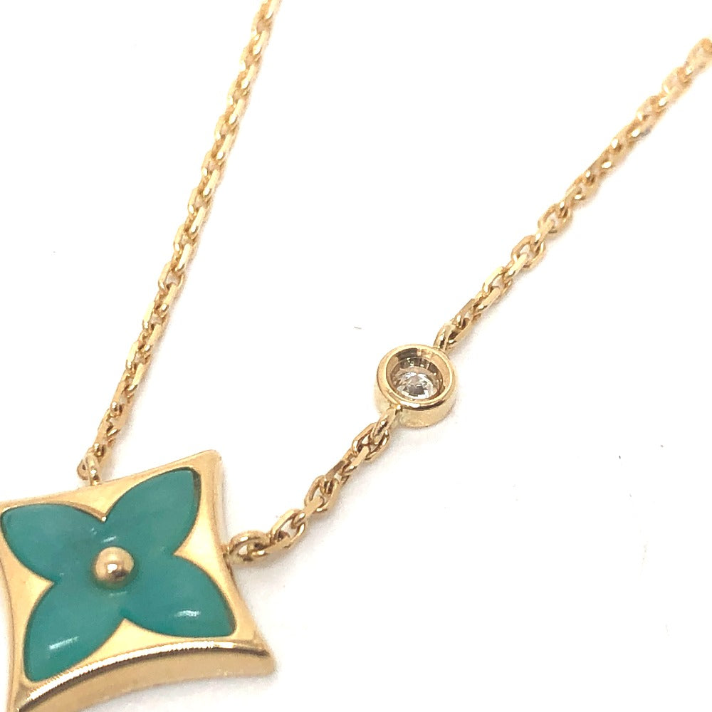 LOUIS VUITTON Necklace Q03276 K18YG, Diamond, Malachite gold Star Blossom BB