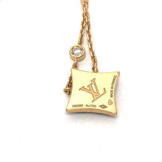 LOUIS VUITTON Necklace Q03276 K18YG, Diamond, Malachite gold Star Blossom BB