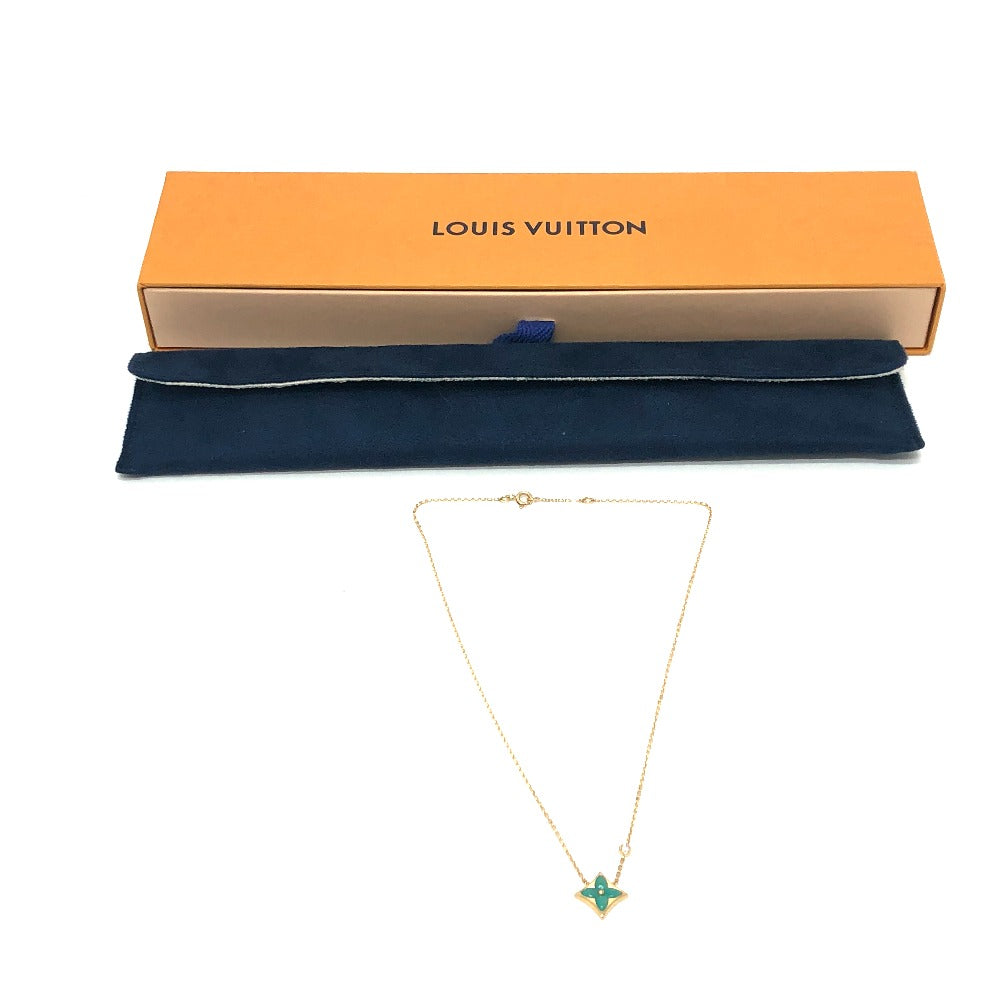 LOUIS VUITTON Necklace Q03276 K18YG, Diamond, Malachite gold Star Blossom BB