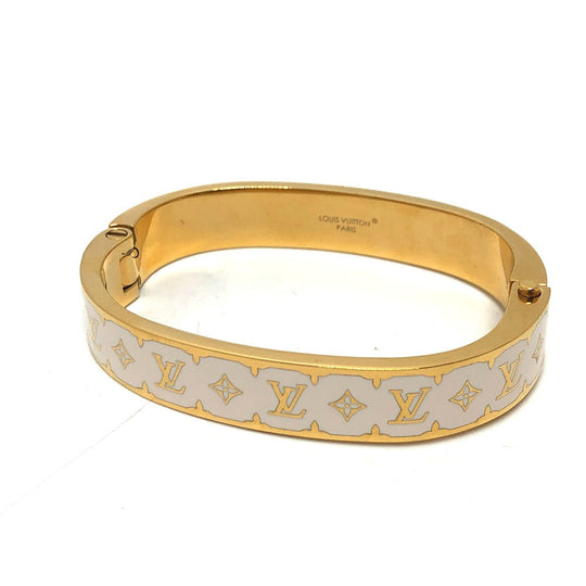 LOUIS VUITTON bracelet M1574M metal white Bracelet - Nano Gram Enamel mens ‚l Used Authentic