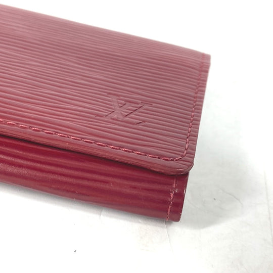 LOUIS VUITTON Card Case M8658M Epi Leather Red Epi Anneveld Cult de Visit Women Used Authentic