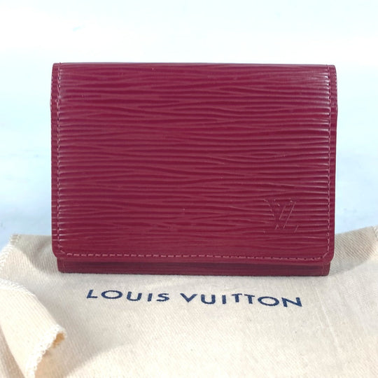 LOUIS VUITTON Card Case M8658M Epi Leather Red Epi Anneveld Cult de Visit Women Used Authentic