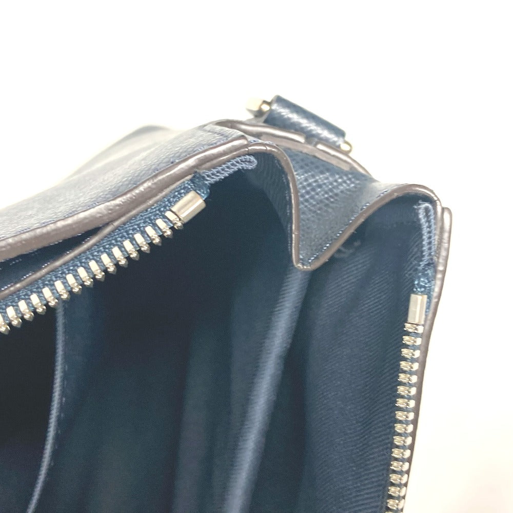 LOUIS VUITTON Business bag M33417�@ Taiga Leather Navy Taiga Anton mens Used Authentic