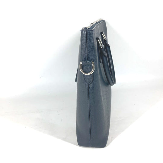 LOUIS VUITTON Business bag M33417�@ Taiga Leather Navy Taiga Anton mens Used Authentic