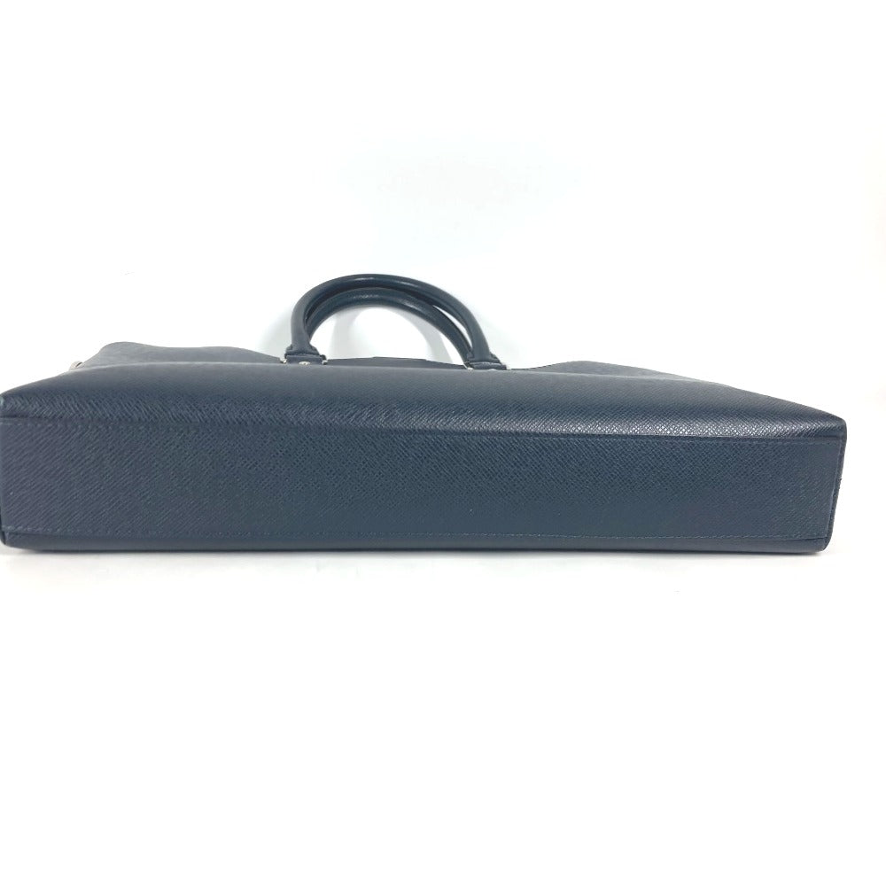 LOUIS VUITTON Business bag M33417�@ Taiga Leather Navy Taiga Anton mens Used Authentic