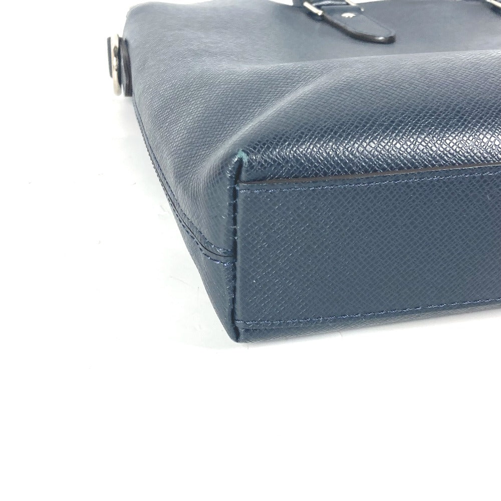LOUIS VUITTON Business bag M33417�@ Taiga Leather Navy Taiga Anton mens Used Authentic