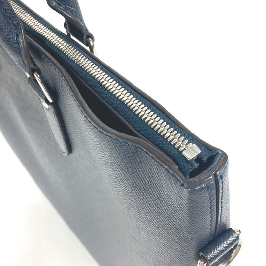 LOUIS VUITTON Business bag M33417�@ Taiga Leather Navy Taiga Anton mens Used Authentic
