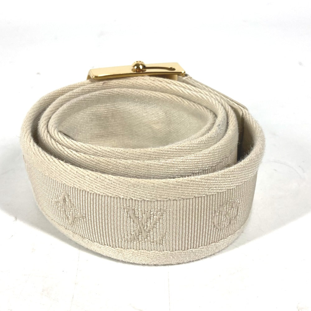 LOUIS VUITTON belt M6973W Canvas / leather white Santur Fortune Monogram unisex(Unisex) 80 Used Authentic
