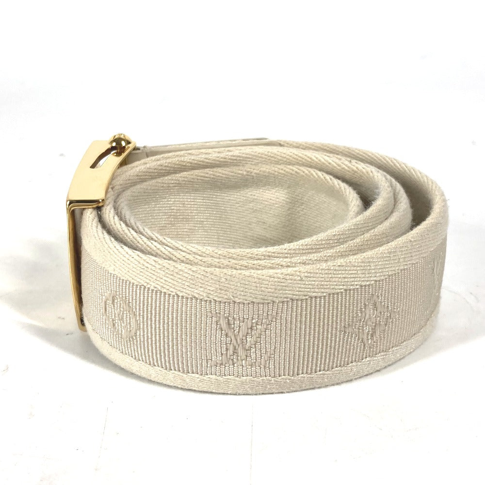 LOUIS VUITTON belt M6973W Canvas / leather white Santur Fortune Monogram unisex(Unisex) 80 Used Authentic