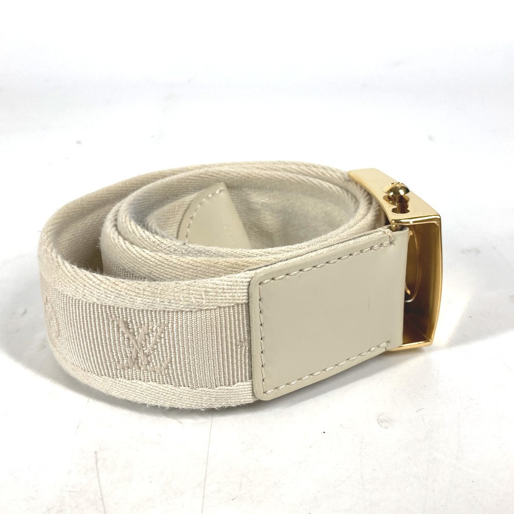 LOUIS VUITTON belt M6973W Canvas / leather white Santur Fortune Monogram unisex(Unisex) 80 Used Authentic