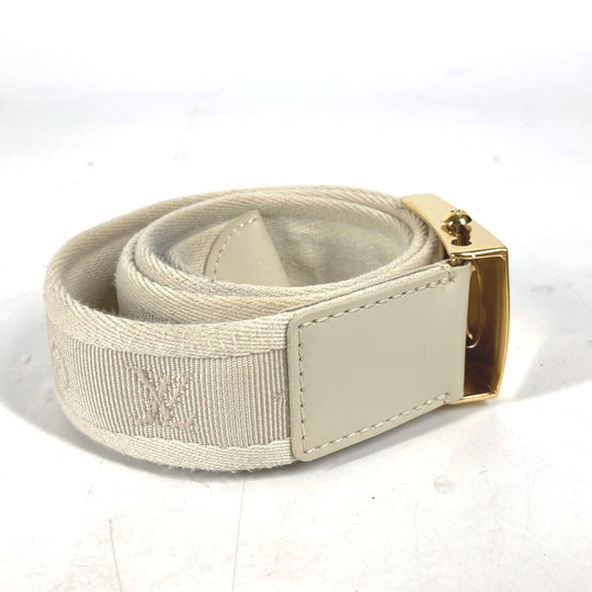 LOUIS VUITTON belt M6973W Canvas / leather white Santur Fortune Monogram unisex(Unisex) 80 Used Authentic