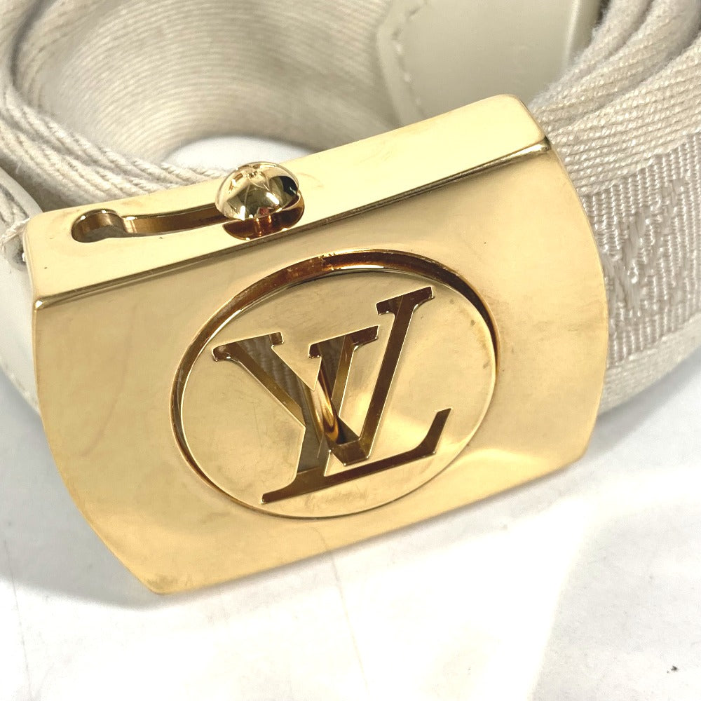 LOUIS VUITTON belt M6973W Canvas / leather white Santur Fortune Monogram unisex(Unisex) 80 Used Authentic