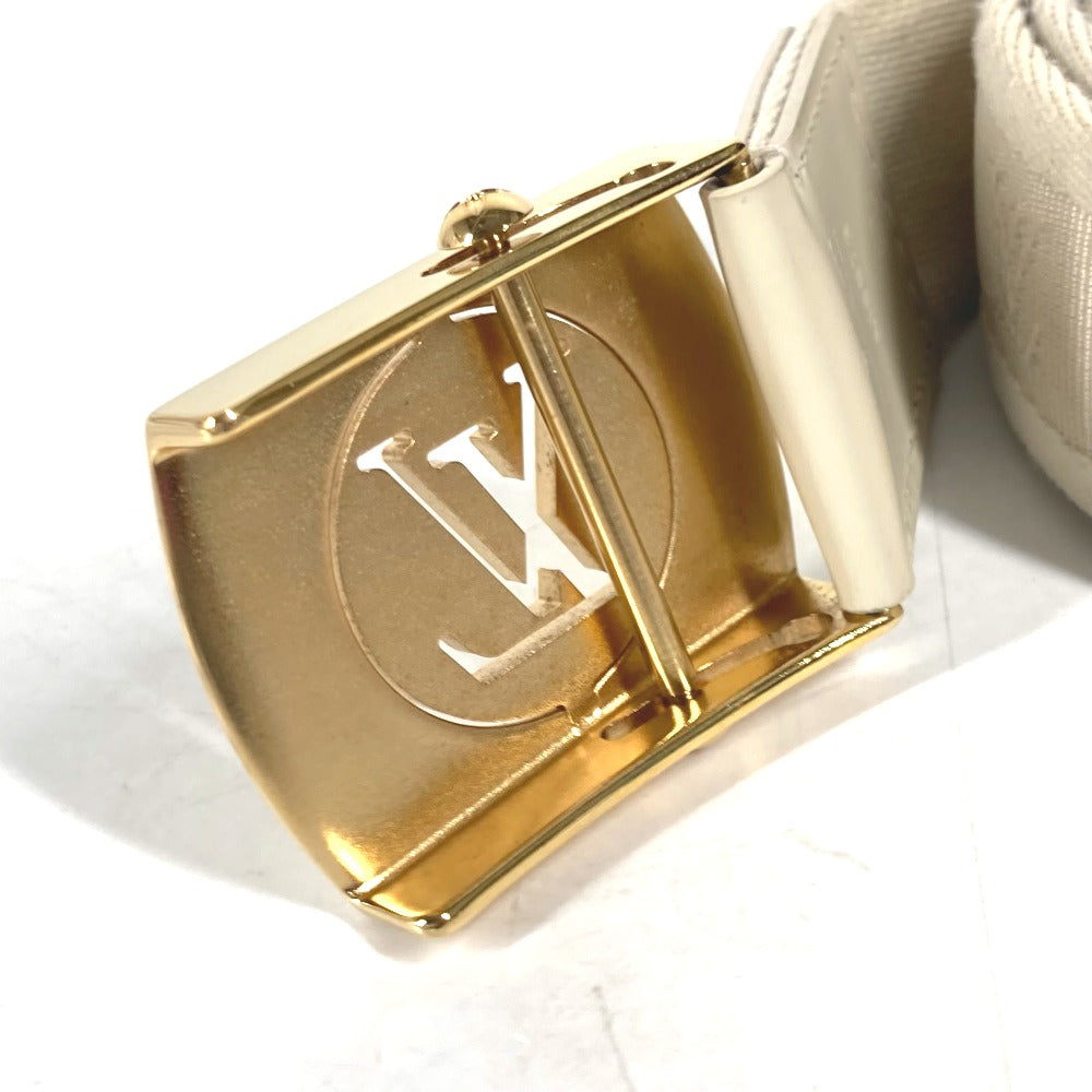 LOUIS VUITTON belt M6973W Canvas / leather white Santur Fortune Monogram unisex(Unisex) 80 Used Authentic
