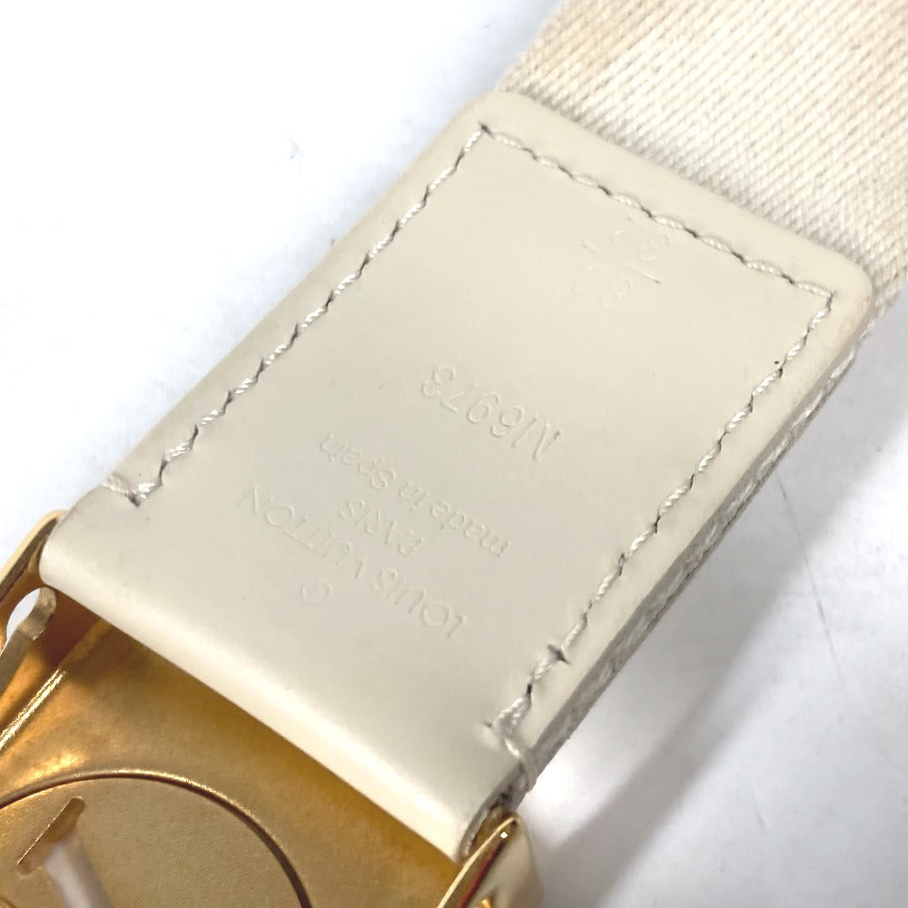LOUIS VUITTON belt M6973W Canvas / leather white Santur Fortune Monogram unisex(Unisex) 80 Used Authentic