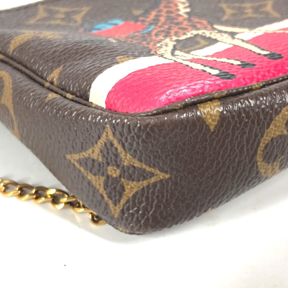 LOUIS VUITTON Handbag M62087 Monogram canvas Brown Monogram Mini pochette Accessoires Women Used Authentic