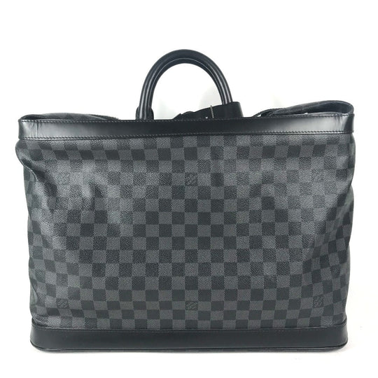 LOUIS VUITTON Boston Duffel bag N41161 Damier Grafitto Canvas black Damier Grafitte Grimo mens Used Authentic