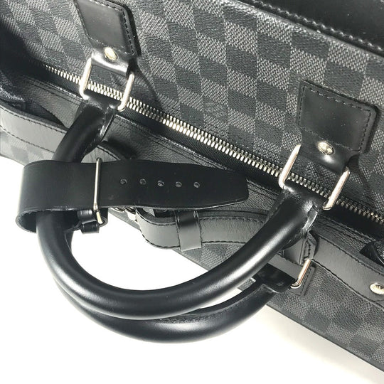 LOUIS VUITTON Boston Duffel bag N41161 Damier Grafitto Canvas black Damier Grafitte Grimo mens Used Authentic