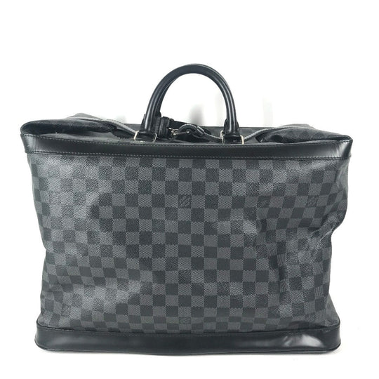 LOUIS VUITTON Boston Duffel bag N41161 Damier Grafitto Canvas black Damier Grafitte Grimo mens Used Authentic