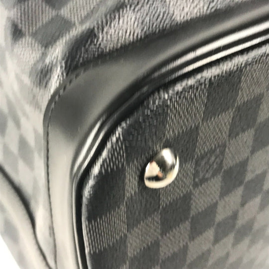 LOUIS VUITTON Boston Duffel bag N41161 Damier Grafitto Canvas black Damier Grafitte Grimo mens Used Authentic