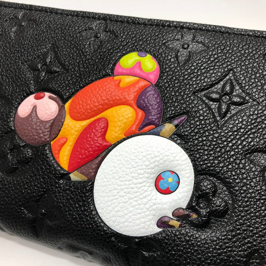 LOUIS VUITTON Long Wallet Purse M14160 Monogram Ann Platt Leather black Japan exclusive LVxTM Zippy wallet Women Used Authentic