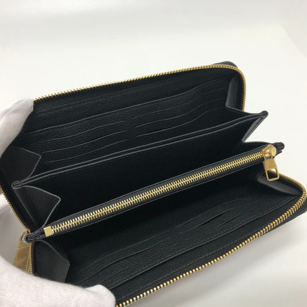 LOUIS VUITTON Long Wallet Purse M14160 Monogram Ann Platt Leather black Japan exclusive LVxTM Zippy wallet Women Used Authentic