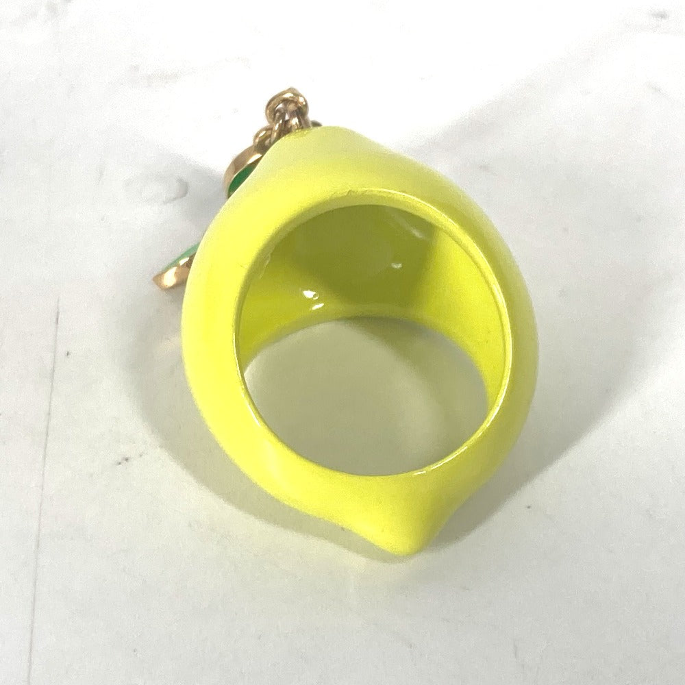 LOUIS VUITTON Ring MP3279 enamel yellow Berg LV Fruit Lemon mens M Used Authentic