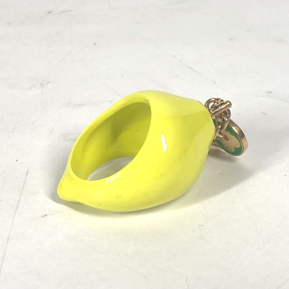 LOUIS VUITTON Ring MP3279 enamel yellow Berg LV Fruit Lemon mens M Used Authentic