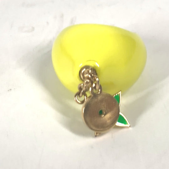 LOUIS VUITTON Ring MP3279 enamel yellow Berg LV Fruit Lemon mens M Used Authentic
