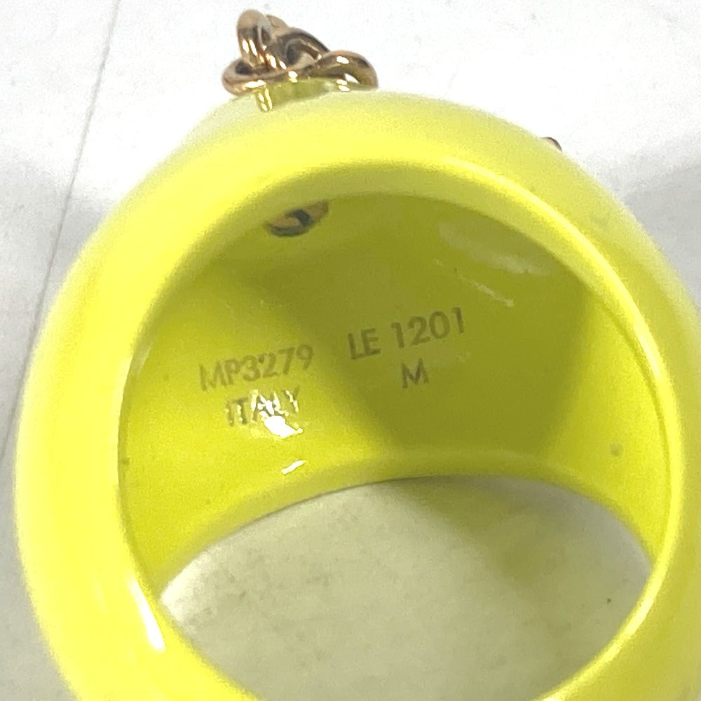 LOUIS VUITTON Ring MP3279 enamel yellow Berg LV Fruit Lemon mens M Used Authentic