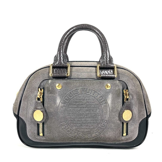 LOUIS VUITTON Handbag M95239 Leather / suede gray Monogram Cruise Line Stamp bag PM