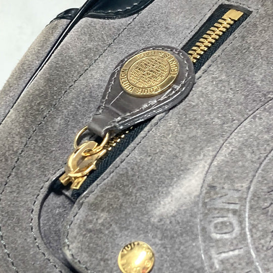 LOUIS VUITTON Handbag M95239 Leather / suede gray Monogram Cruise Line Stamp bag PM